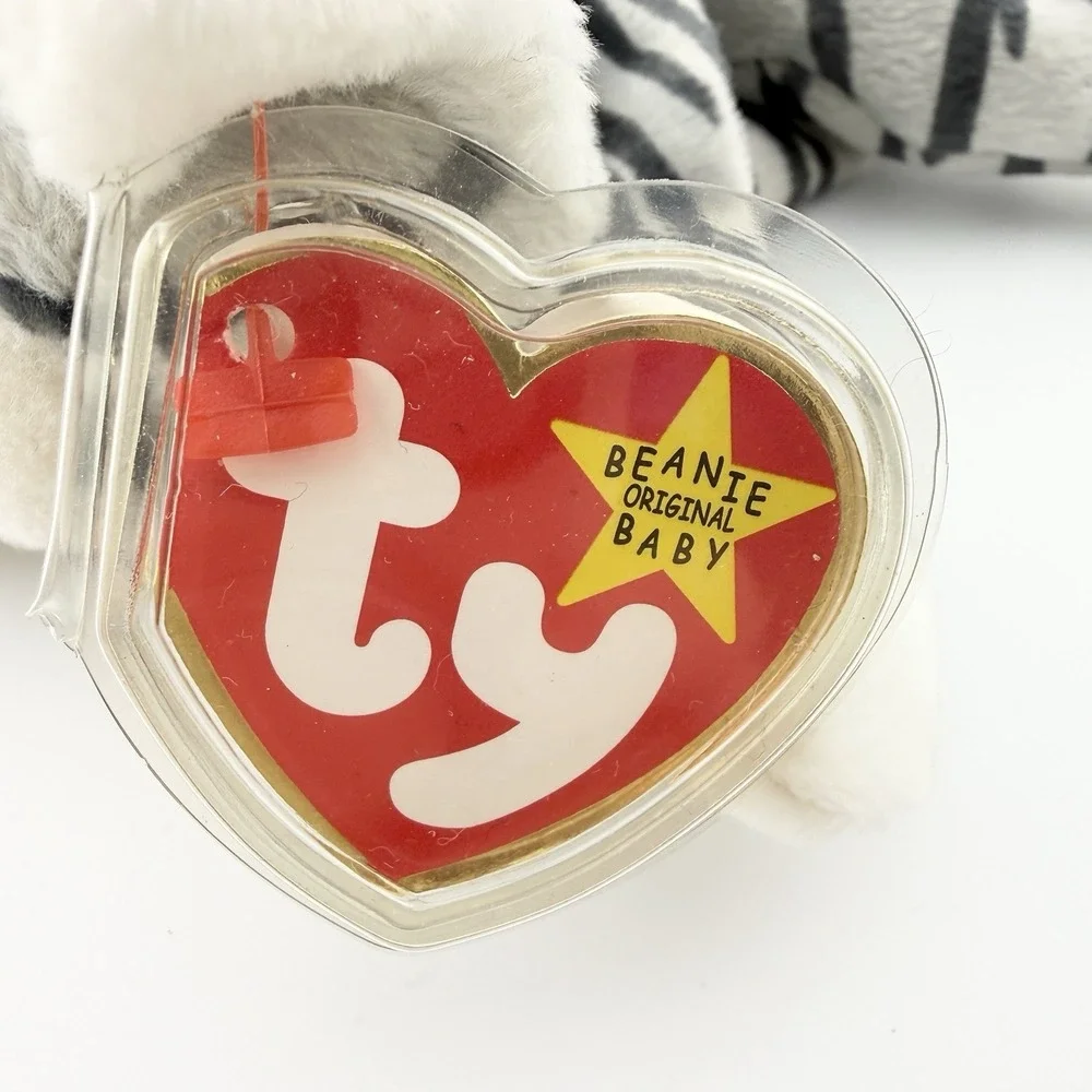Vintage Ty Beanie Baby PRANCE the Gray Striped‎ Tabby Cat w/Tags Bday 11/20/1997
